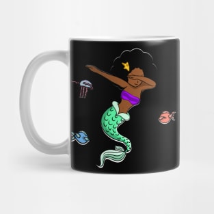 Afro Girl, Mermaid, Funny Dab Dance, Dancing Fishes Mug